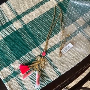 NWT long gold and hot pink tassel NKL